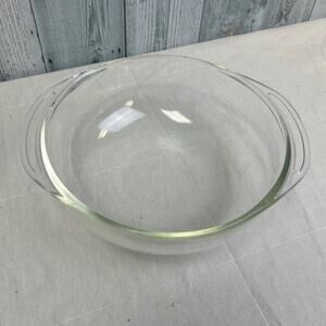 Vintage Pyrex 2QT Rounded Bottom Clear Glass Made in USA Serving Bowl NO LID